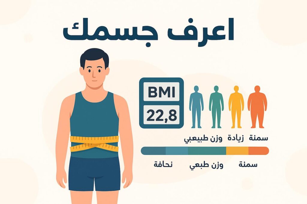 اعرف جسمك: هل أنت تعاني من السمنة أو النحافة؟ مؤشر كتلة الجسم (BMI) اعرف جسمك: هل أنت تعاني من السمنة أو النحافة؟ مؤشر كتلة الجسم (BMI)
